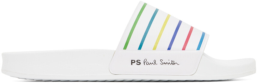 

Белые шлепанцы Nyro Sports с полосками PS by Paul Smith