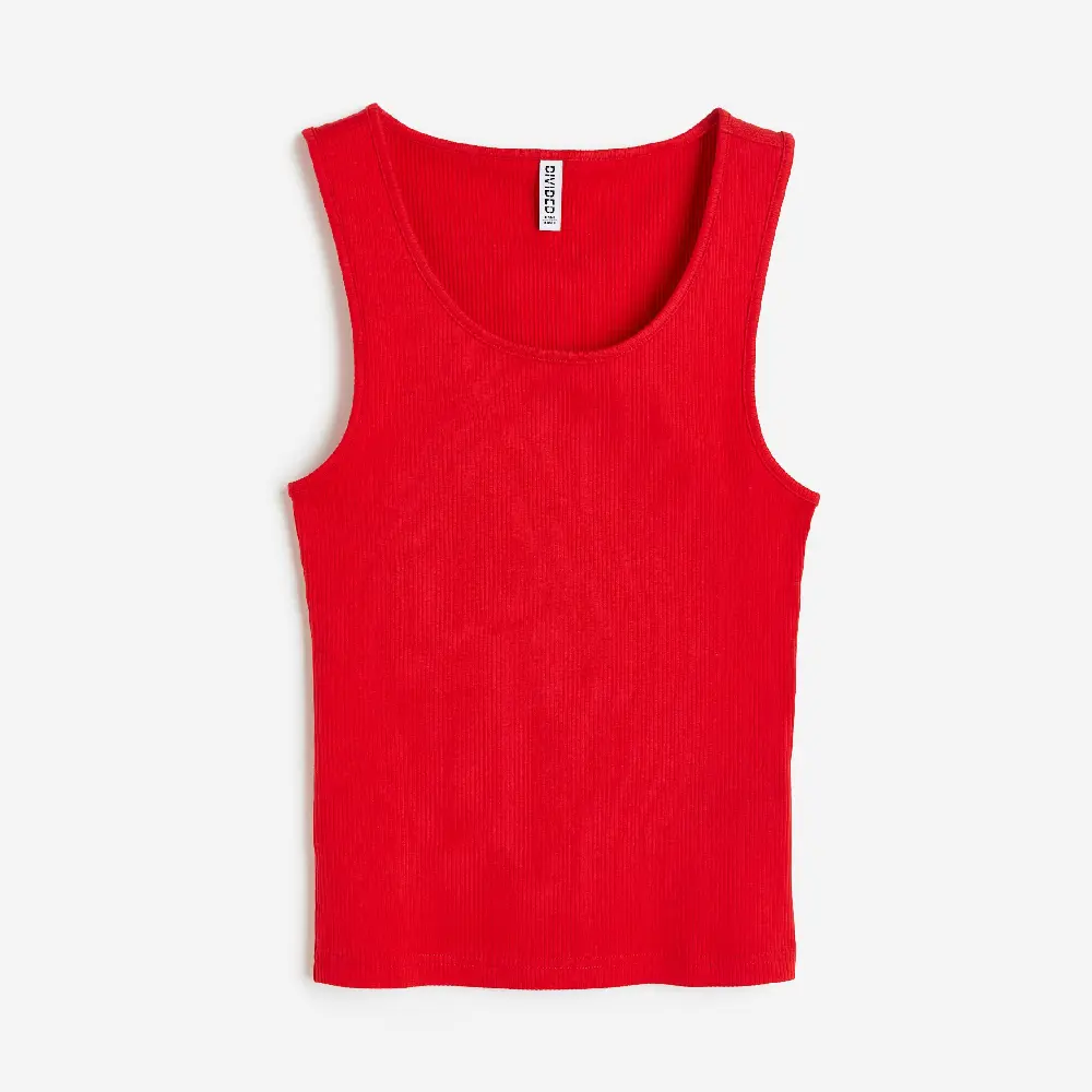 

Топ H&M Ribbed Cotton Tank, красный