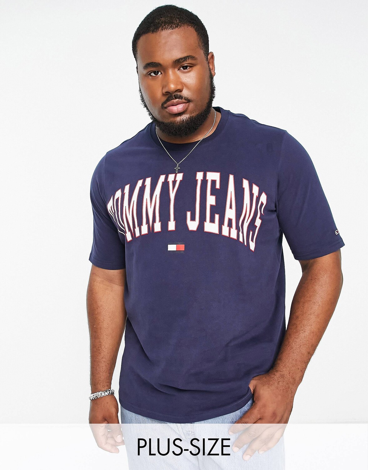 

Темно-синяя футболка классического кроя с логотипом Tommy Jeans Big & Tall