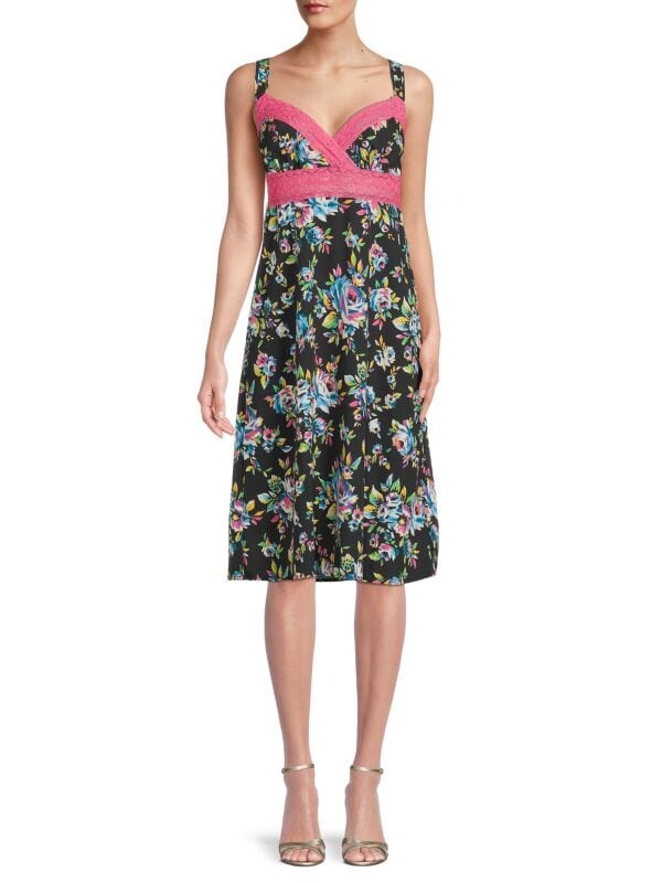 

Платье Betsey Johnson Nostaglia расписное с цветочным принтом, мультиколор