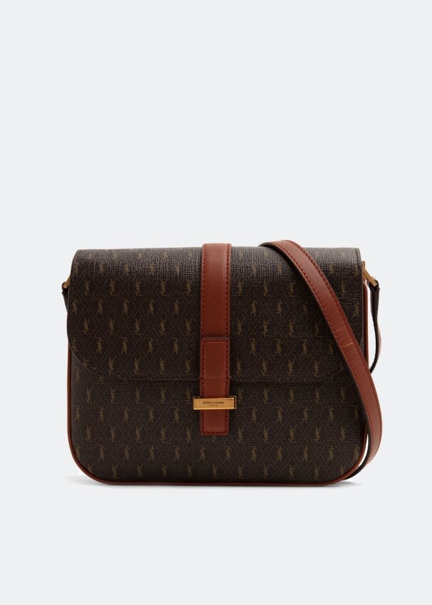 

Сумка кросс-боди SAINT LAURENT All over monogramme bag, коричневый