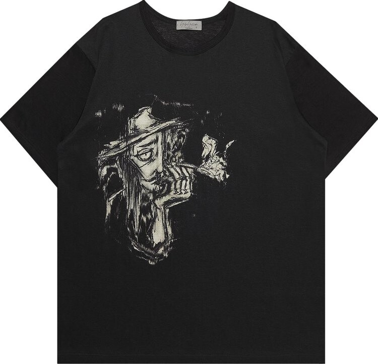 

Футболка Yohji Yamamoto Pour Homme Printed T-Shirt 'Black', черный