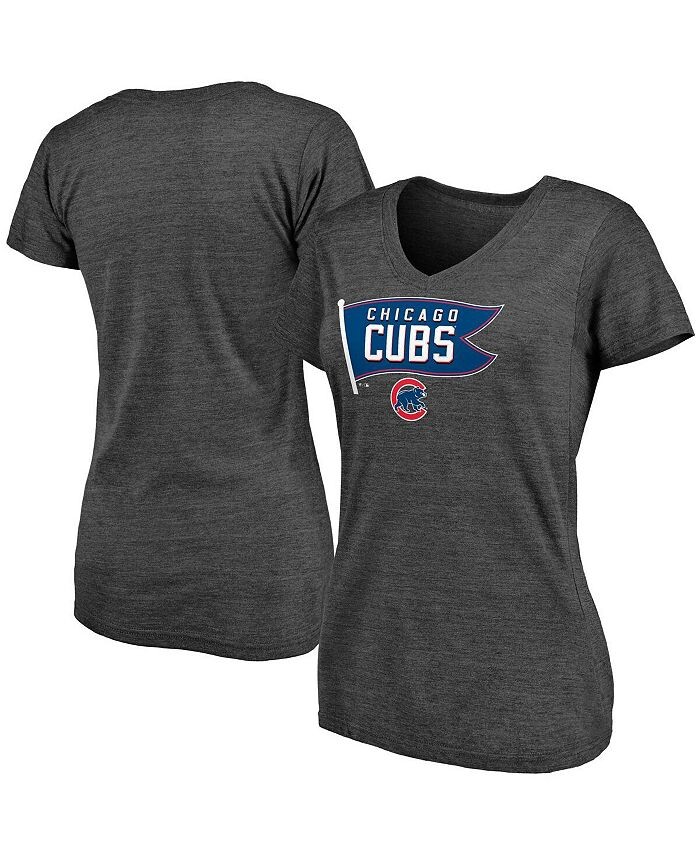 

Женская темно-серая футболка Chicago Cubs Holy Cow Hometown Collection Tri-Blend с v-образным вырезом Fanatics, серый