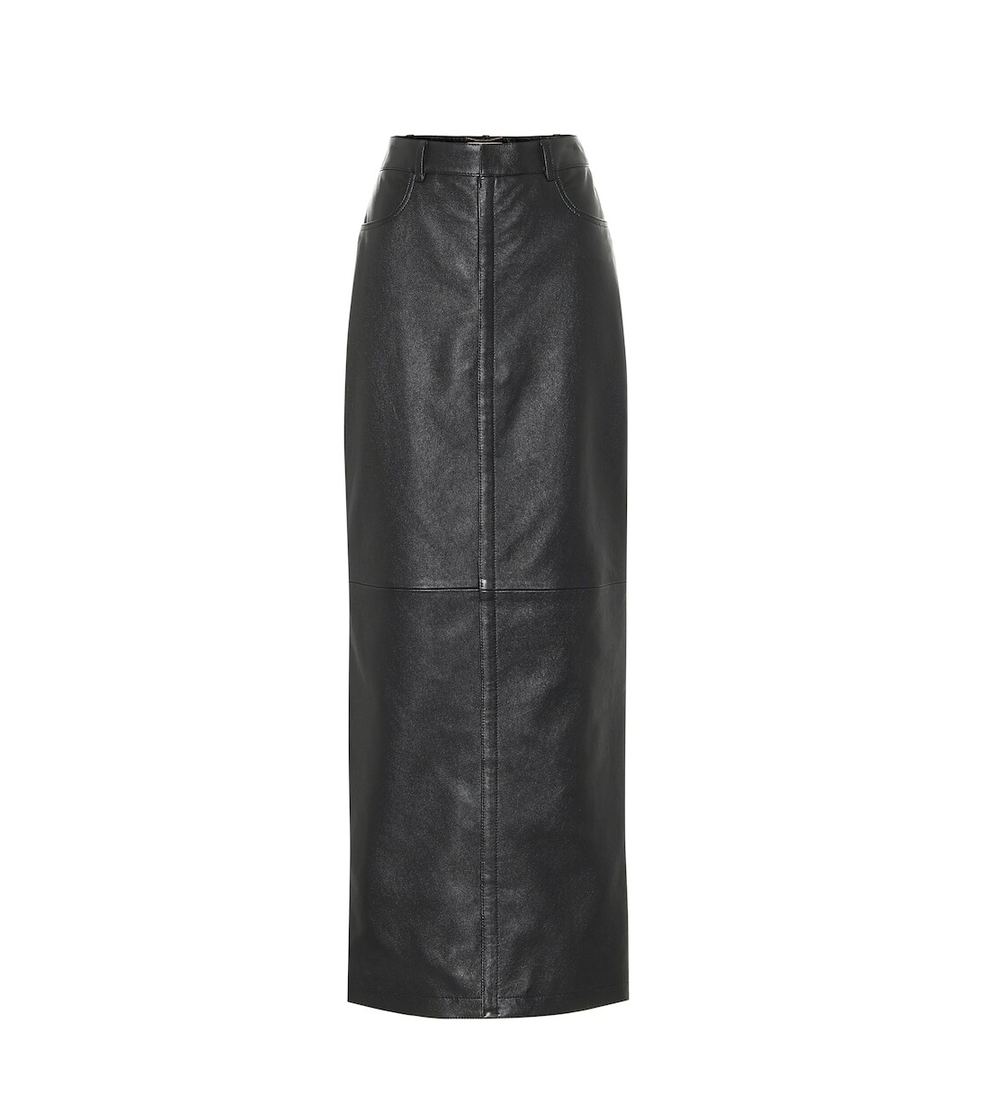 

Кожаная юбка макси SAINT LAURENT, черный