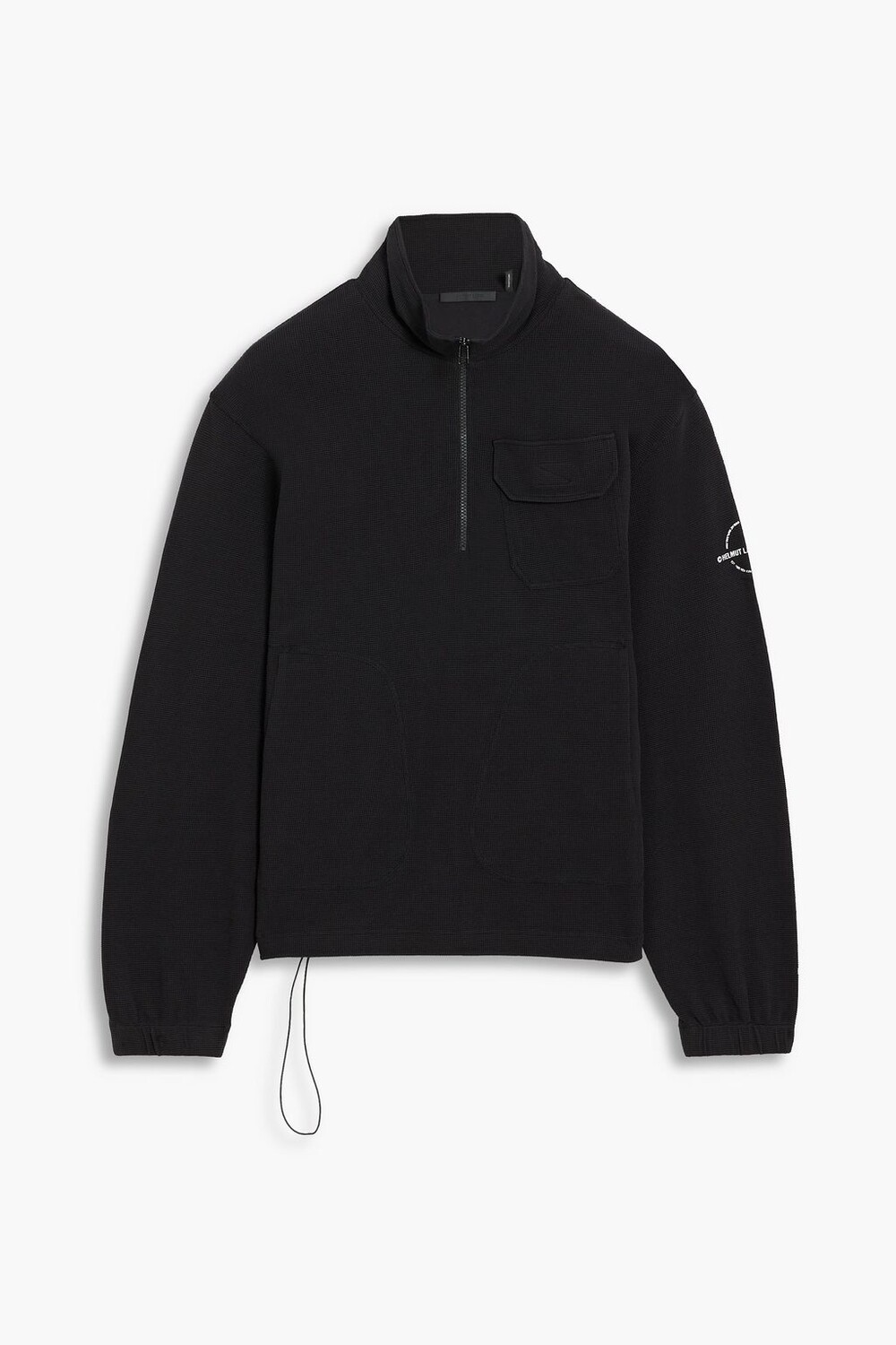 

Толстовка из смесового хлопка с полумолнией вафельной вязки HELMUT LANG, черный