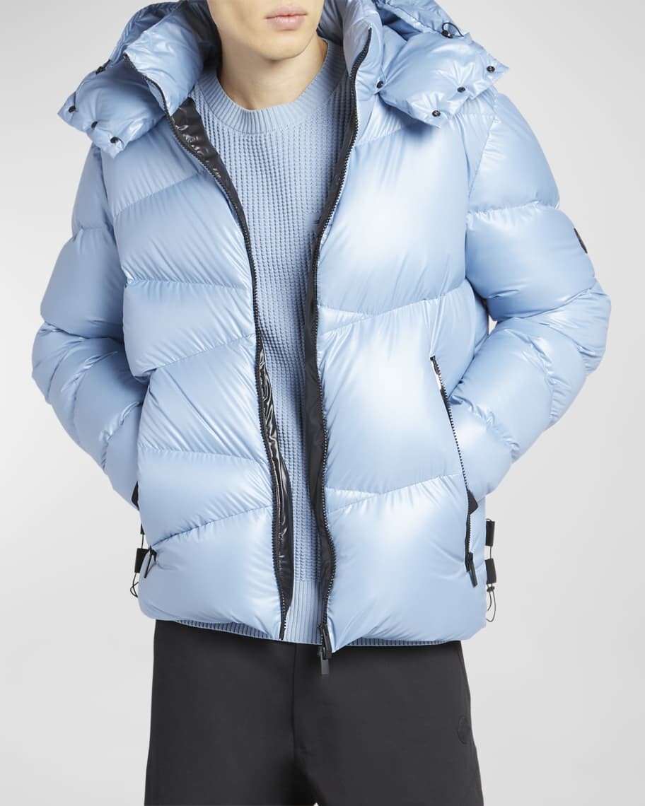 

Мужская дутая куртка Yonne с зигзагообразным кантом Moncler, Синий