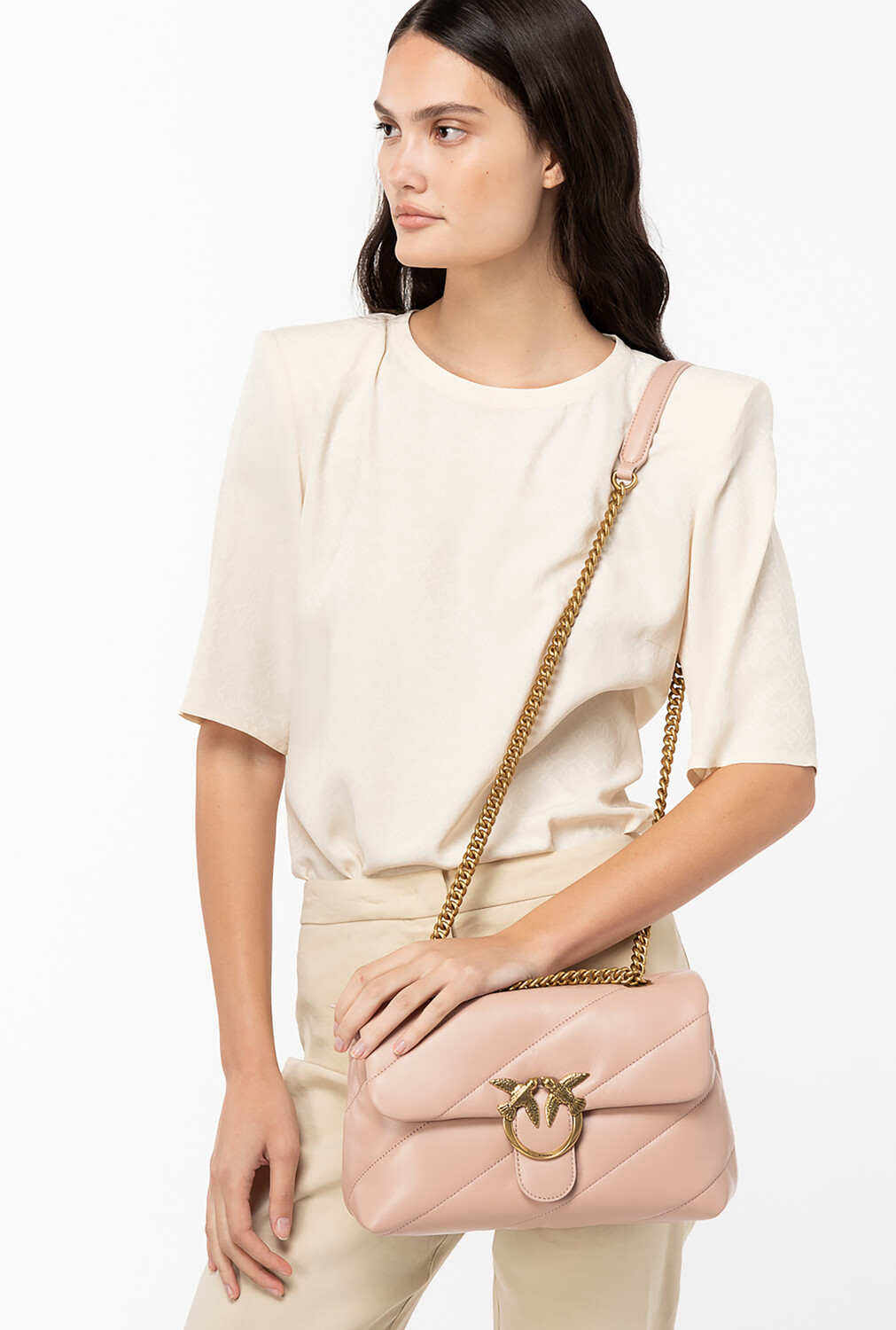 

Сумка CLASSIC LOVE BAG PUFF MAXI QUILT Pinko, розовый