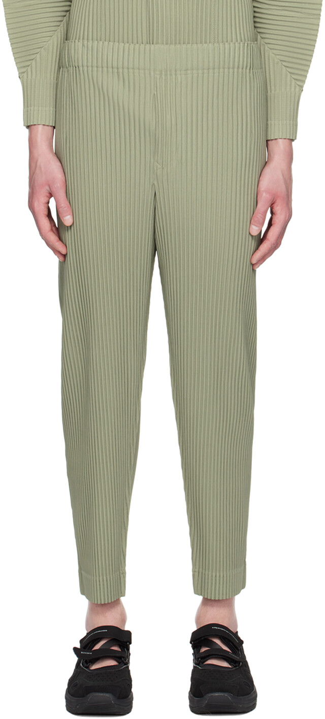 

Зеленые брюки Monthly Color December Homme Plissé Issey Miyake, Зеленый