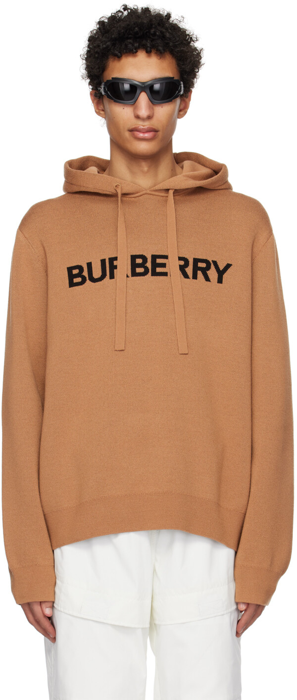 

Коричневый худи вязки интарсия Burberry