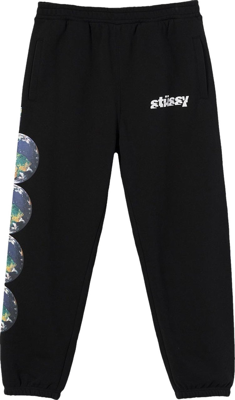 Спортивные брюки Stussy Catch The Wave Sweatpants 'Black', черный спортивные брюки burberry shark appliqué sweatpants black черный