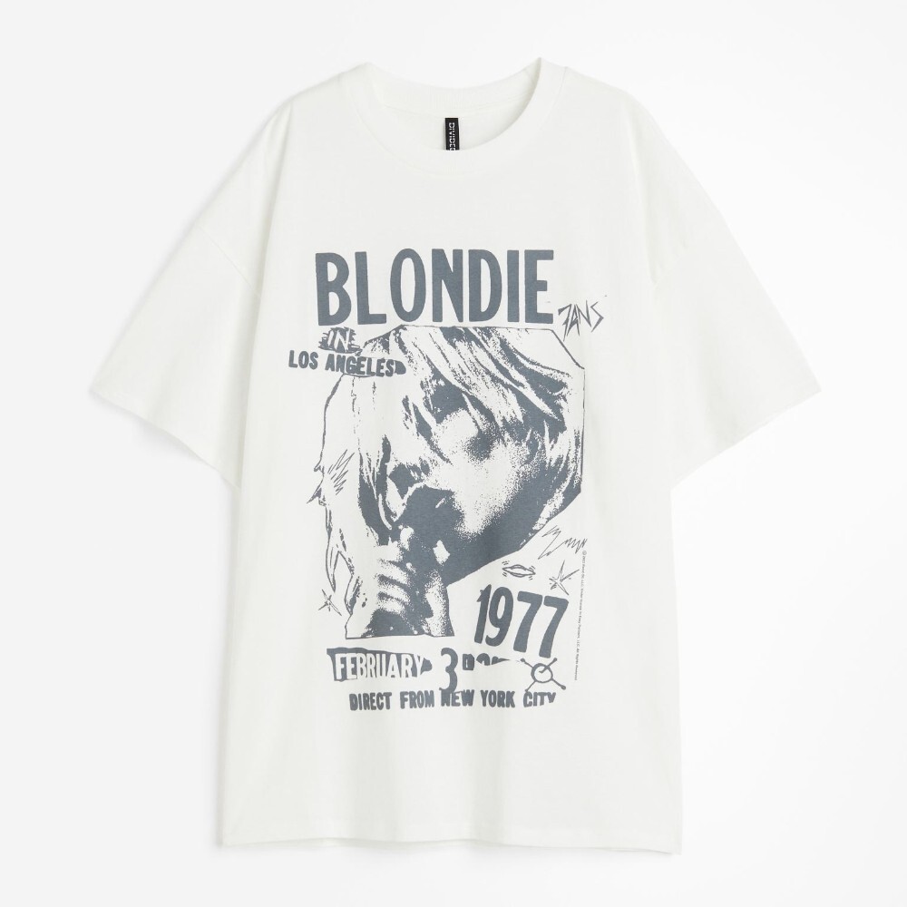 

Футболка H&M Oversized Printed Blondie, белый