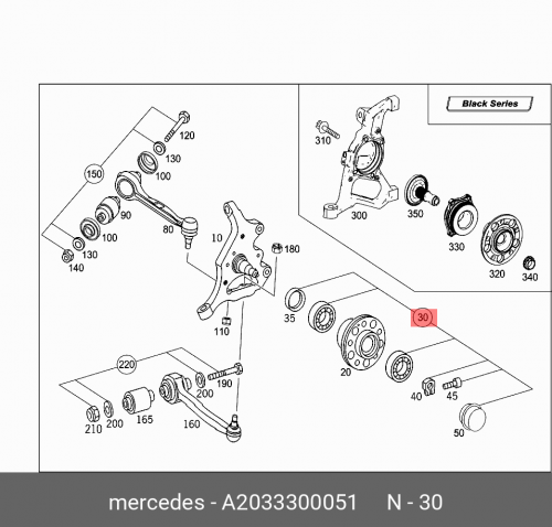Подшипник передней ступицы MB W203/W204 MERCEDES-BENZ A203 330 00 51 подшипник ступицы передний mercedes benz a164 981 04 06