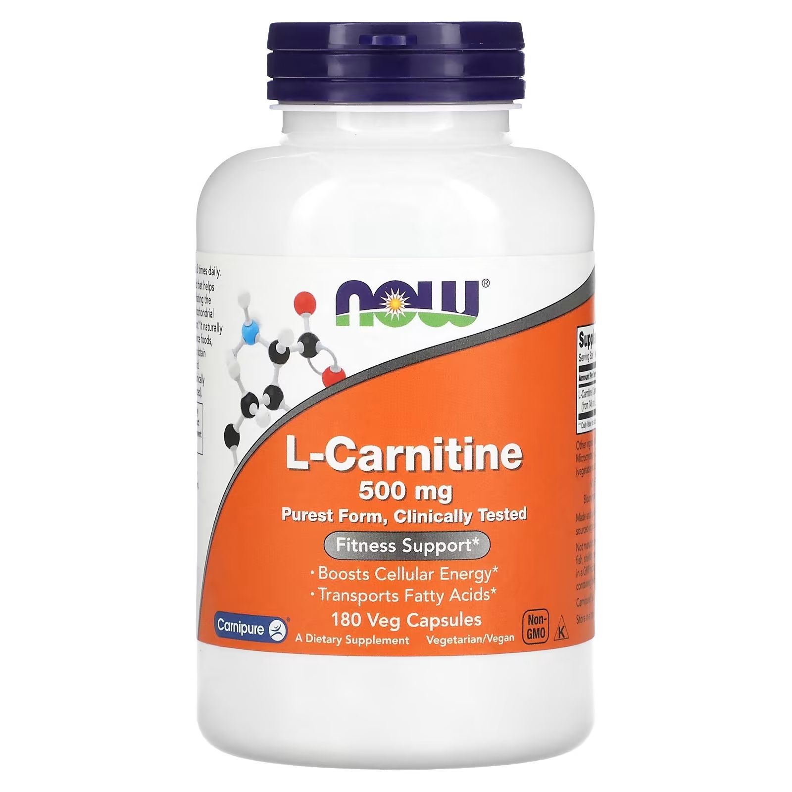 L-карнитин NOW Foods, 180 растительных капсул now foods l карнитин 250 мг 60 растительных капсул