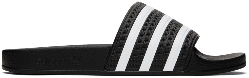 

Черно-белые шлепанцы Adilette adidas Originals