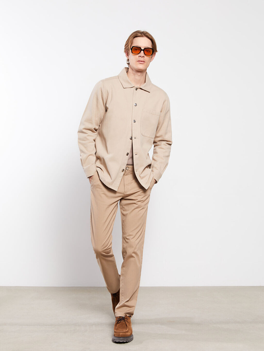

Мужские брюки чинос Slim Fit из габардина LCWAIKIKI Classic, Серый