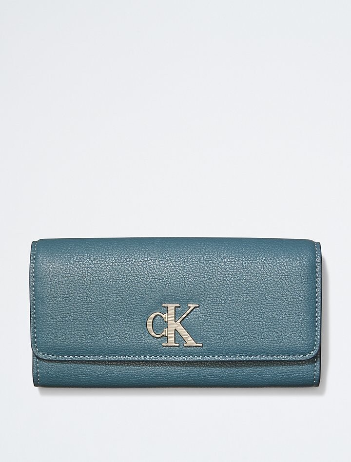

Длинный кошелек с монограммой и логотипом Calvin Klein, синий