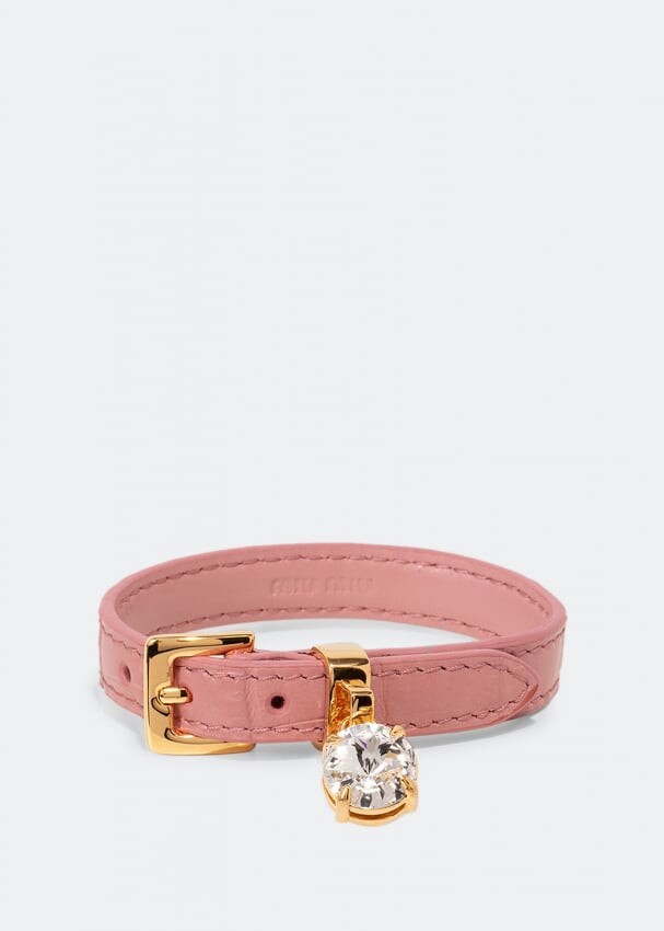 

Браслет MIU MIU Leather bracelet, розовый