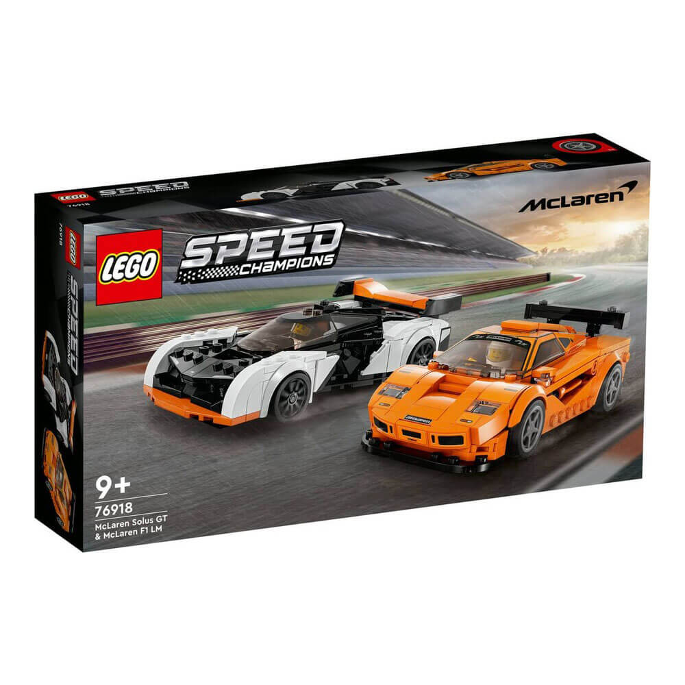 lego speed ​​​​champions игрушка mclaren solus gt и mclaren f1 lm Конструктор LEGO 2 в 1 Гоночные автомобили McLaren Solus GT & F1 LM, 581 деталь