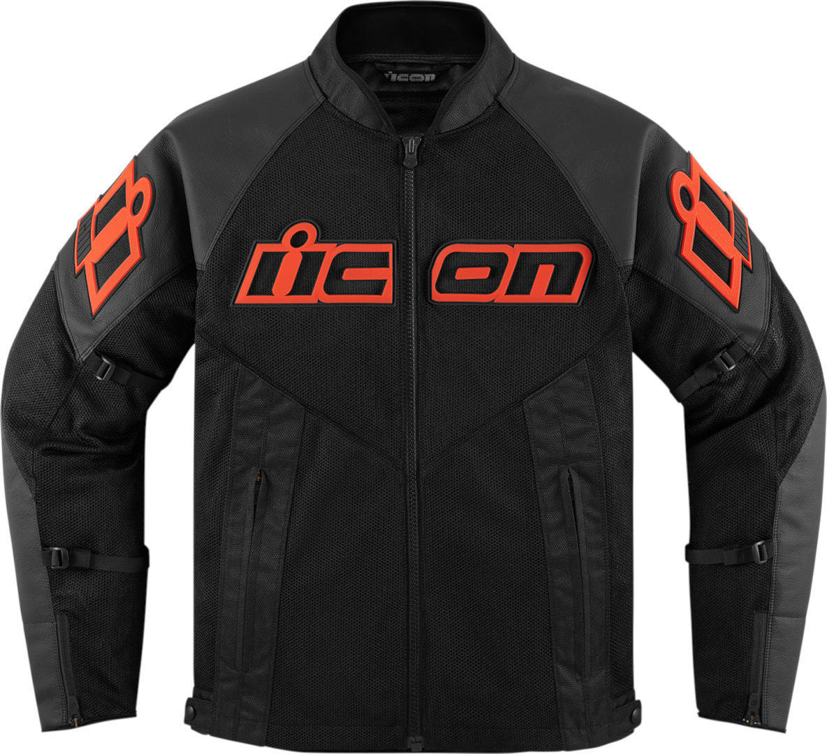 Icon Mesh AF Мотоцикл Кожаная куртка, черный/красный