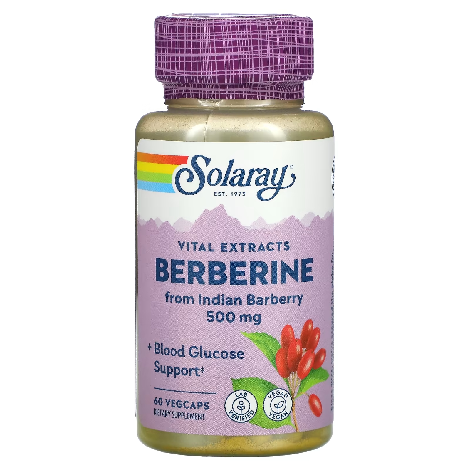 Пищевая Добавка Solaray Berberine, 60 капсул