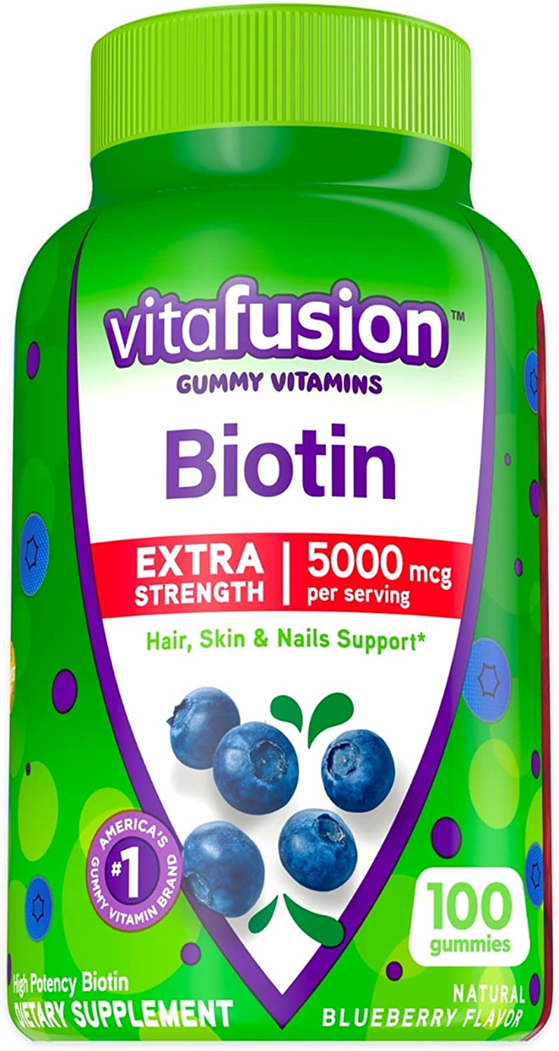 Биотин Vitafusion, 5000 мкг neocell beauty bursts со вкусом фруктового пунша 1 г 60 мягких жевательных таблеток