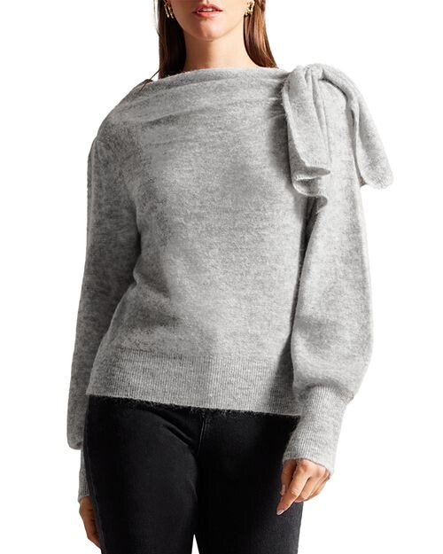 

Свитер с объемным бантом Larbow Ted Baker, цвет Gray