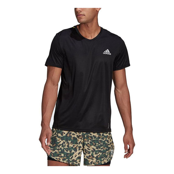 цена Футболка Adidas Pblue Tee Men Reflective Printing Running Sports Short Sleeve Black, Черный