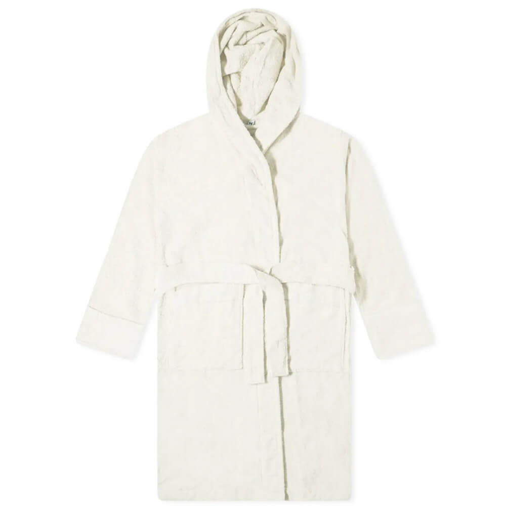 Махровый банный халат с капюшоном Tekla Fabrics, кремовый