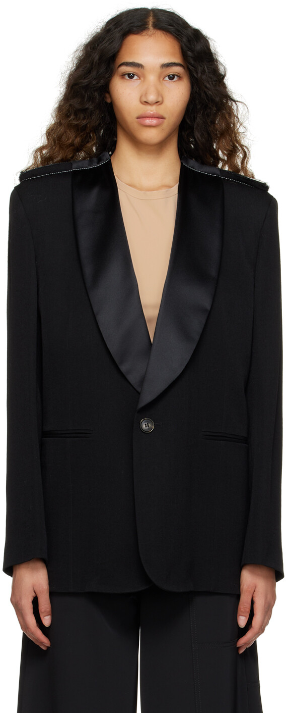 

Черный пиджак с отложным воротником MM6 Maison Margiela