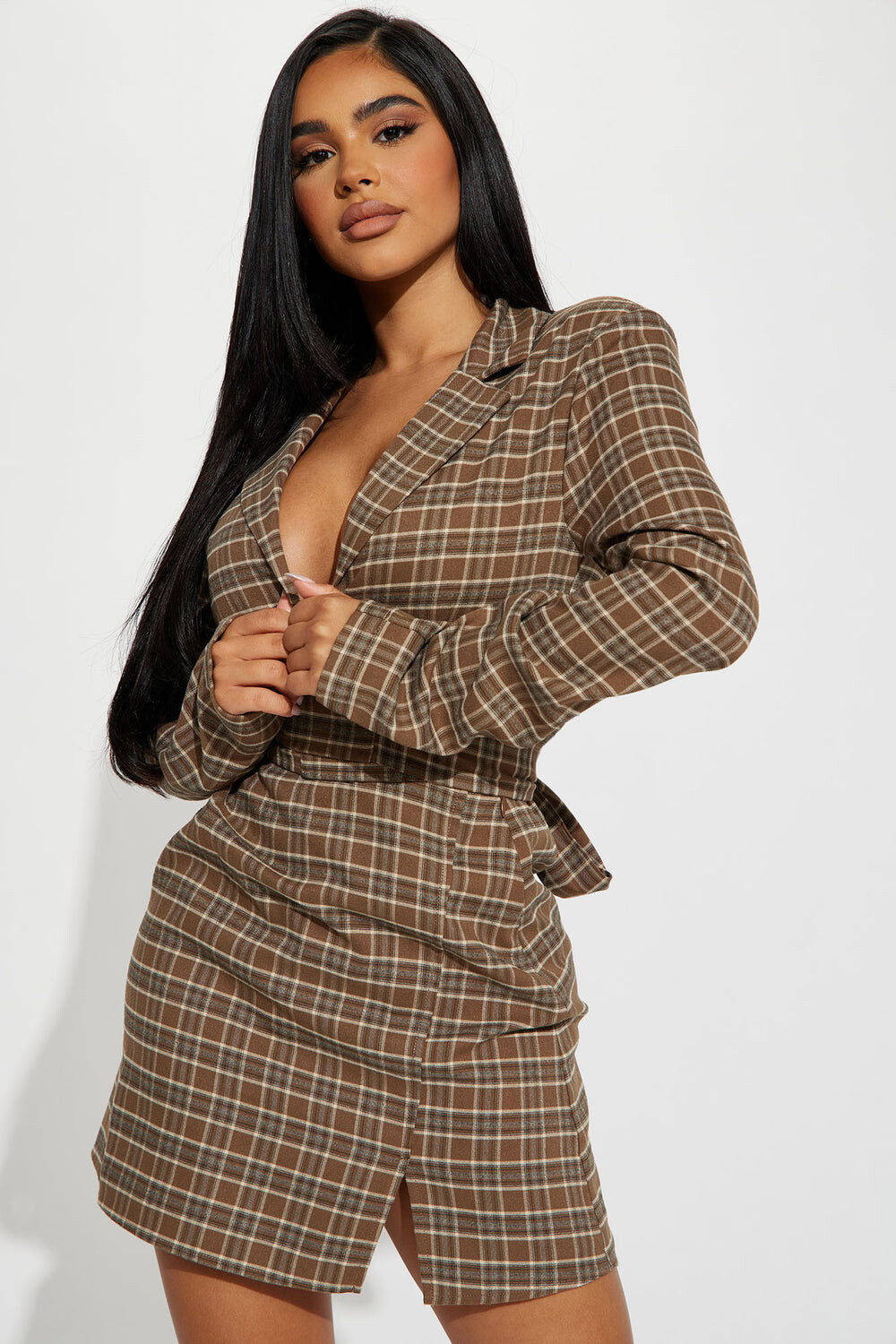 

Мини платье Fashion Nova HF22H192, коричневый