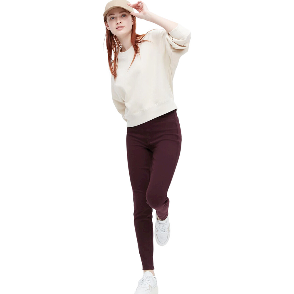 

Брюки Uniqlo Ultra Stretch High Rise Leggings, бордовый