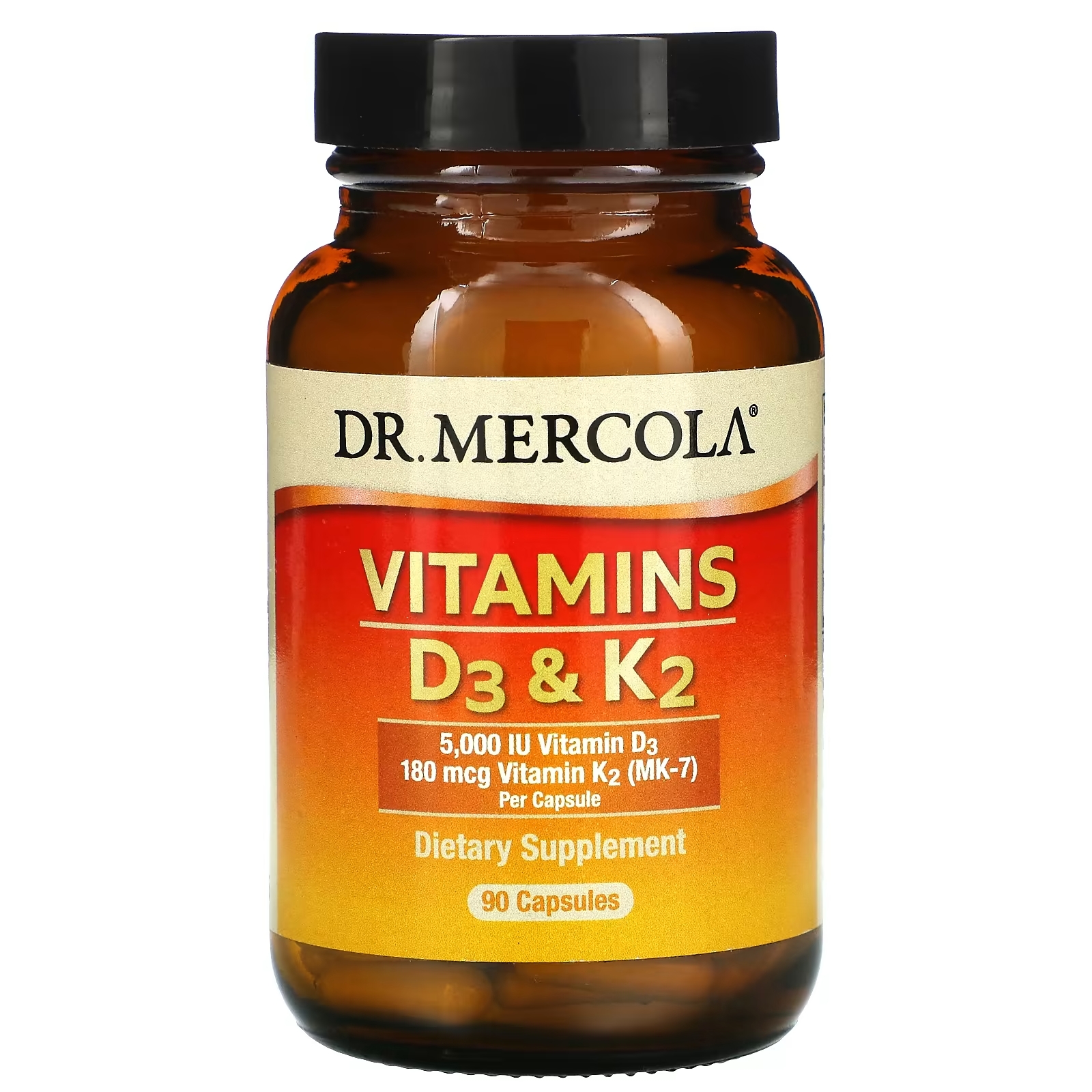 Dr. Mercola витамины D3 и K2, 90 капсул dr mercola витамины d3 и k2 в низкой дозе 30 капсул