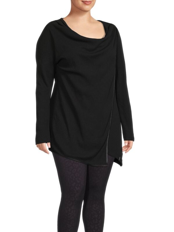 

Асимметричный термовязаный топ MARC NEW YORK PERFORMANCE, Plus Size Charcoal