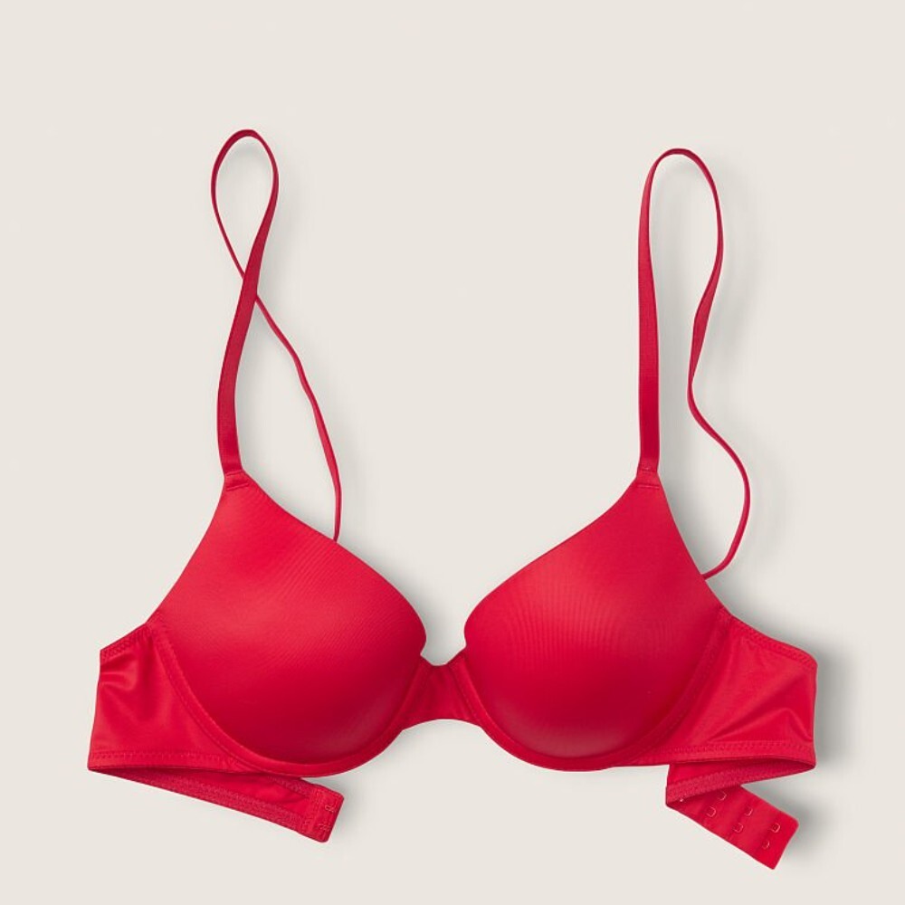 

Бюстгальтер на косточках Victoria's Secret Pink Wear Everywhere Push-up, красный