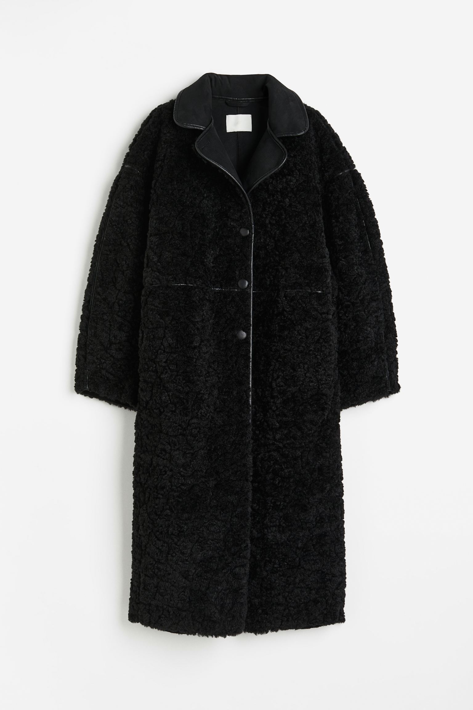 Пальто H&M Teddy Fleece, черный пальто h