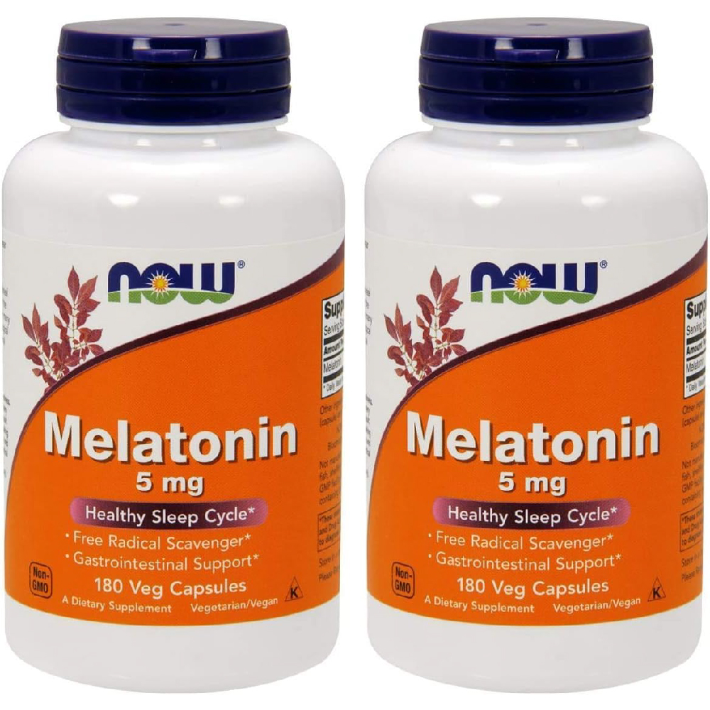 Мелатонин NOW Supplements 5 мг, 2x180 шт.