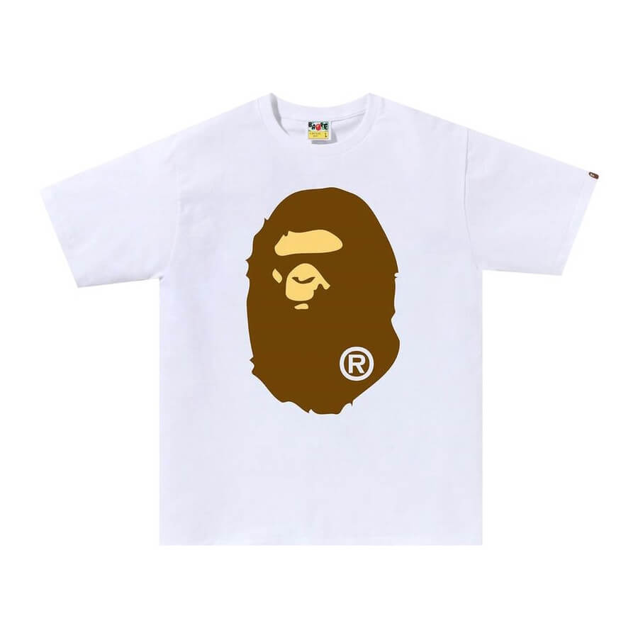 Футболка BAPE Big Ape Head, белый футболка с короткими рукавами и принтом спереди m белый