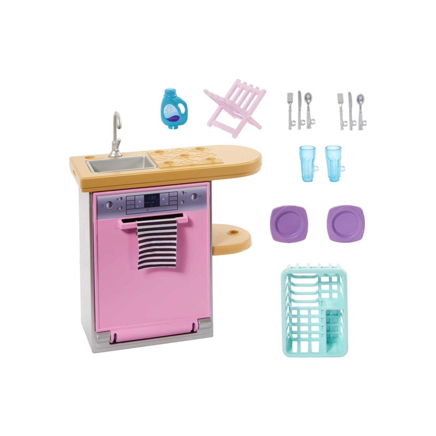 Игровой набор Barbie Home Decor посудомоечная машина и аксессуары HJV32 пазлы барби 160 элементов