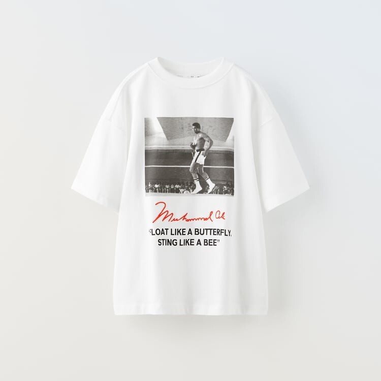 

Футболка Zara Embroidered Muhammad Ali, белый