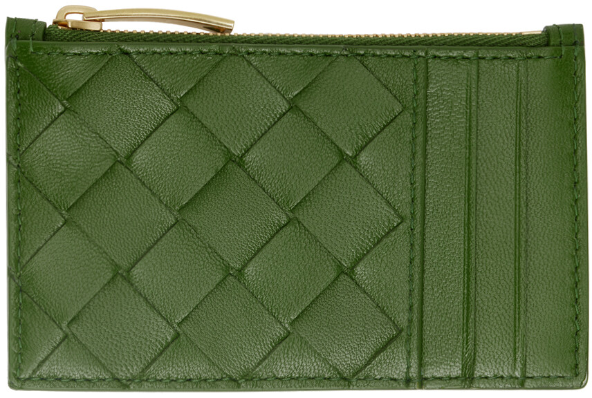 

Зеленая визитница на молнии Bottega Veneta