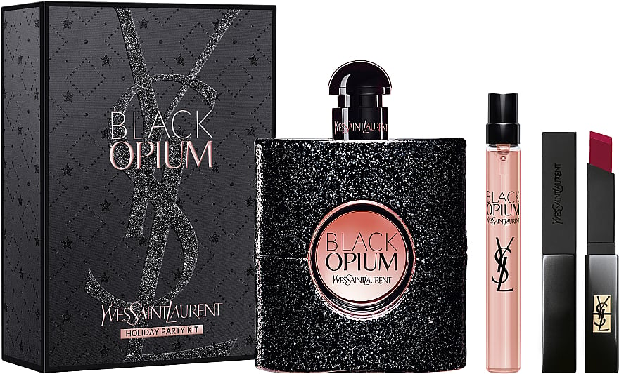 Парфюмерный набор Yves Saint Laurent Black Opium, 3 предмета - фото