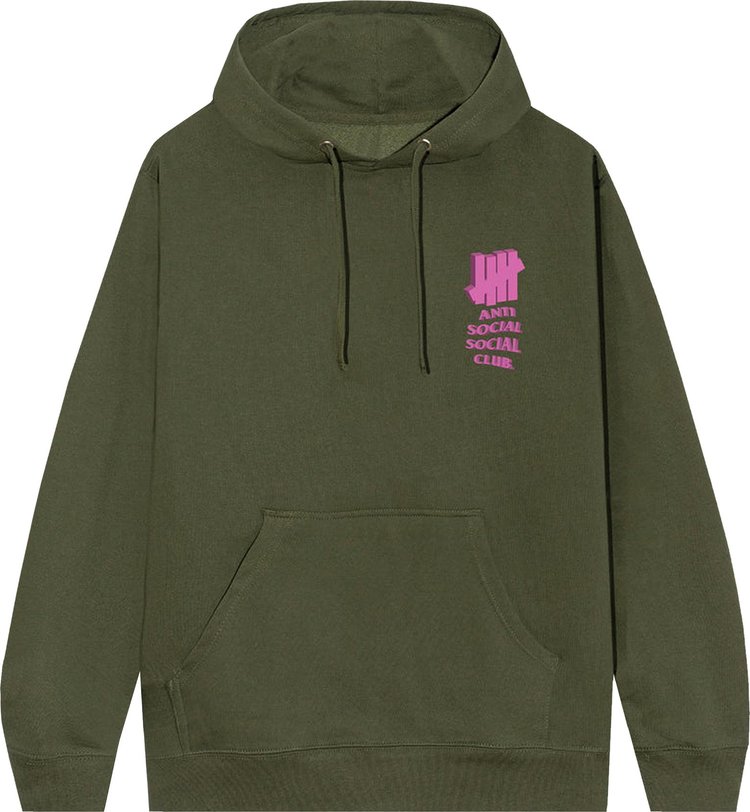 Худи Anti Social Social Club 1st And La Brea Hoodie 'Army Heather', зеленый - фото