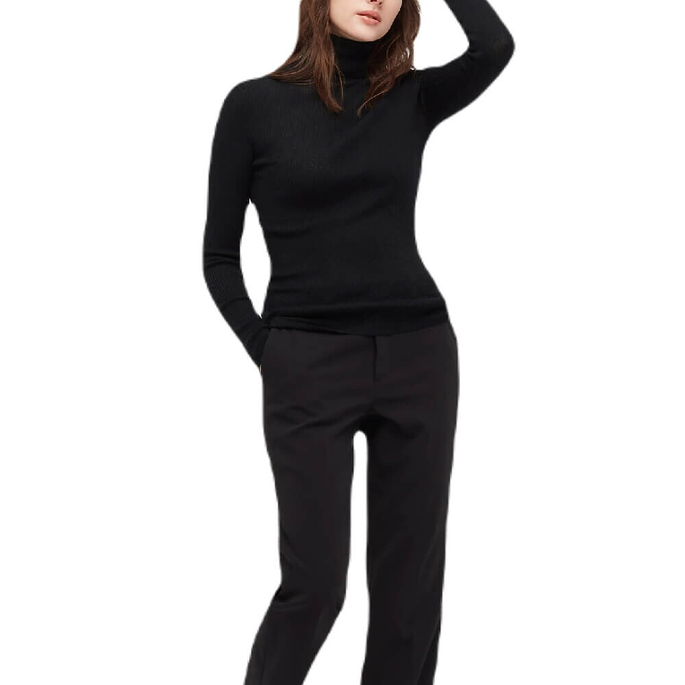 

Джемпер Uniqlo Extra Fine Merino Ribbed Turtleneck, черный