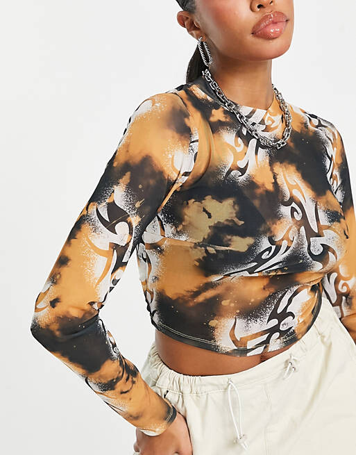 

Топ с высоким воротником и длинными рукавами ASOS DESIGN