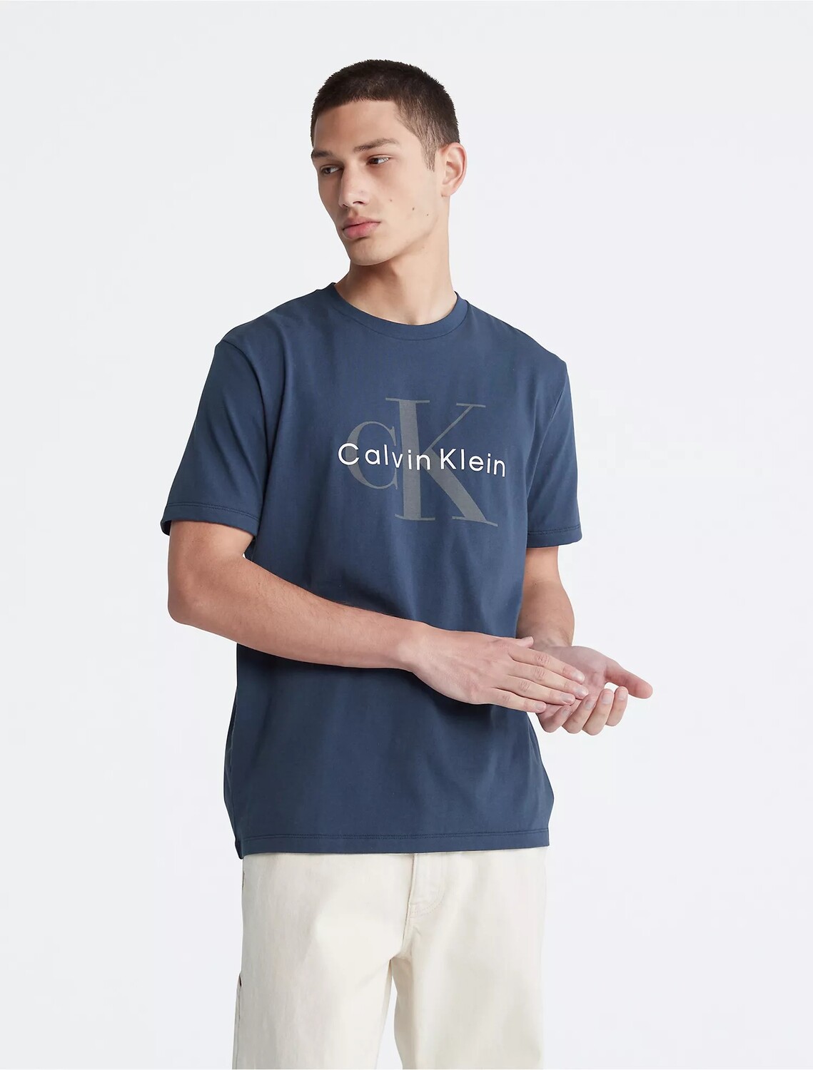 

Футболка Calvin Klein Monogram Logo Crewneck, синий