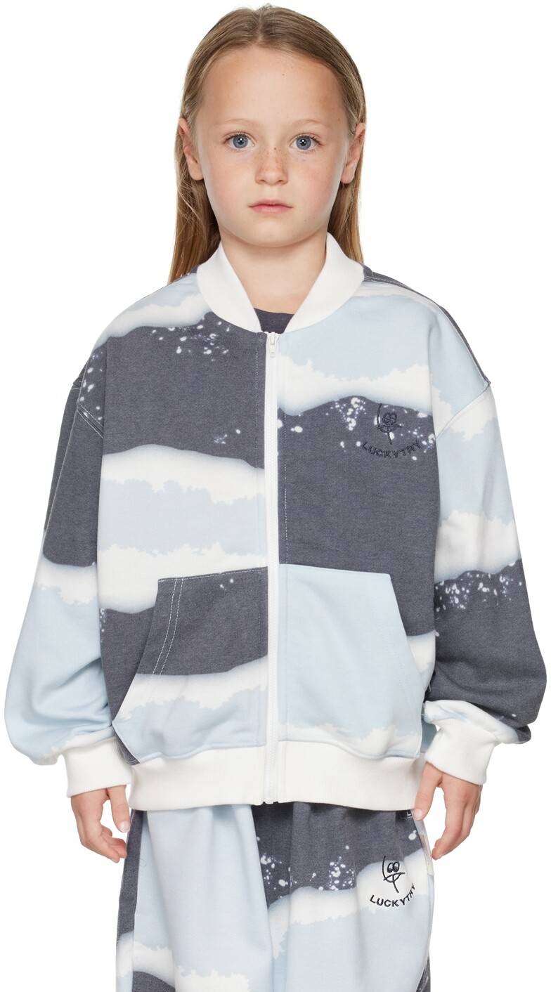 

Детская синяя толстовка Wave Tie-Dye Luckytry, Синий