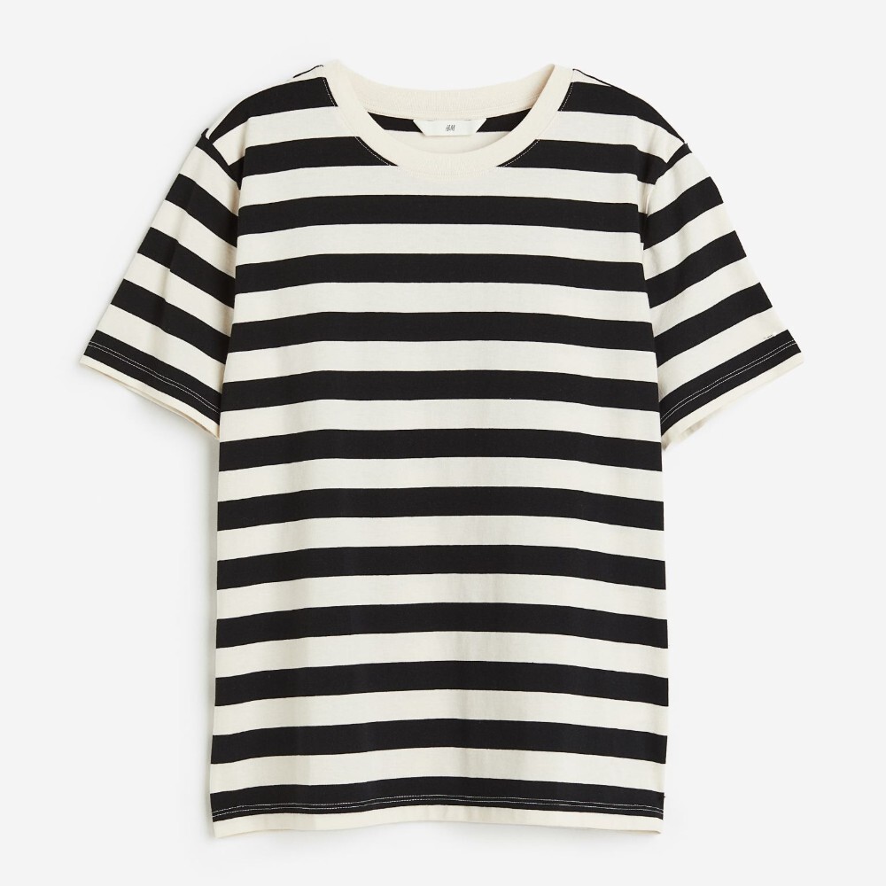 

Футболка H&M Cotton, кремовый/черный