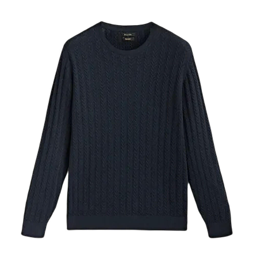 

Свитер Massimo Dutti Cable Knit, темно-синий