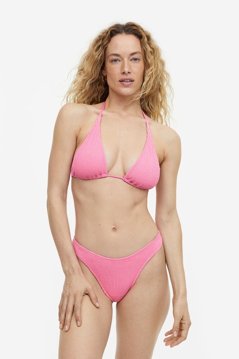

Мягкий лиф бикини с треугольными чашечками H&M, розовый
