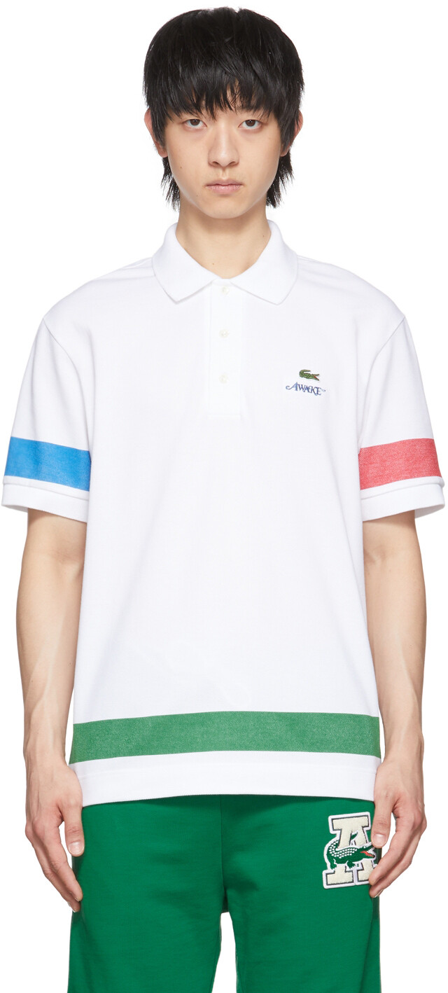 

Белая хлопковая футболка-поло Lacoste Edition Awake NY